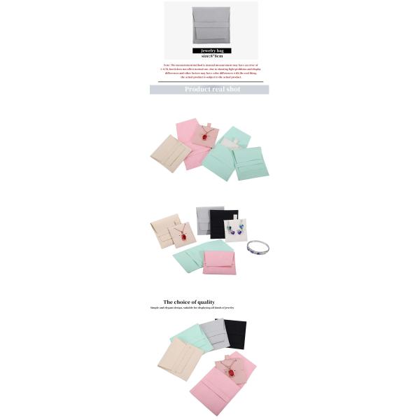 Soft Touch Microfiber Jewelry Storage Pouch with Removable Divider for Earrings