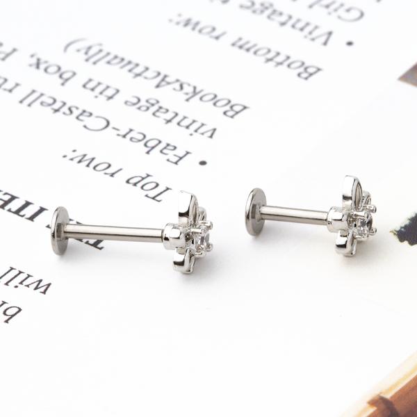 14K Stainless Steel Body Piercing Jewelry Gold Labret Lip Piercing Jewelry 1.2mm