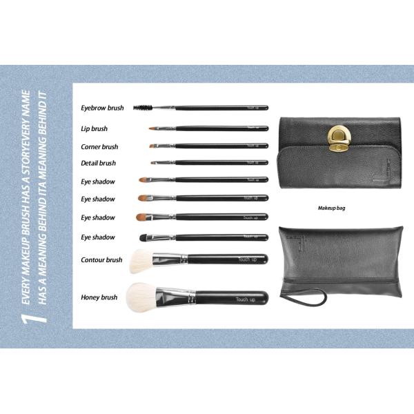 224A15410 Black Soft Goat And Sable Hair Makeup Brush Set Cosmetic Brush Set Customized