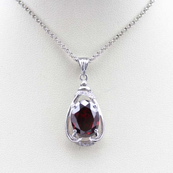 925 Silver Jewelry 9mmx11mm Amethyat Cubic Zircon Pendant(PSJ0406)