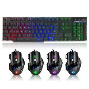 Quality Ergonomic Wired Gaming Keyboard And Mouse 104 Key Back Light Waterproof Keycap wholesale
