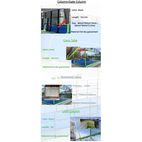 Professional Grade Glass Fenced Padel Court With Tempered Glass Fencing And Steel Mesh