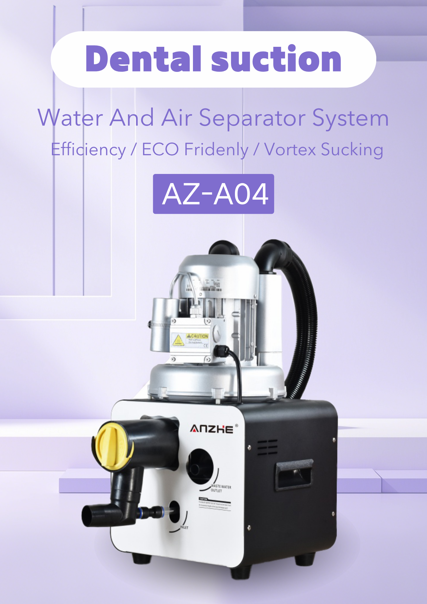 1300w Dental Laboratory Suction Dental Chair Saliva Ejector Vaccum Pump Air And Water Separator Dental Suction System