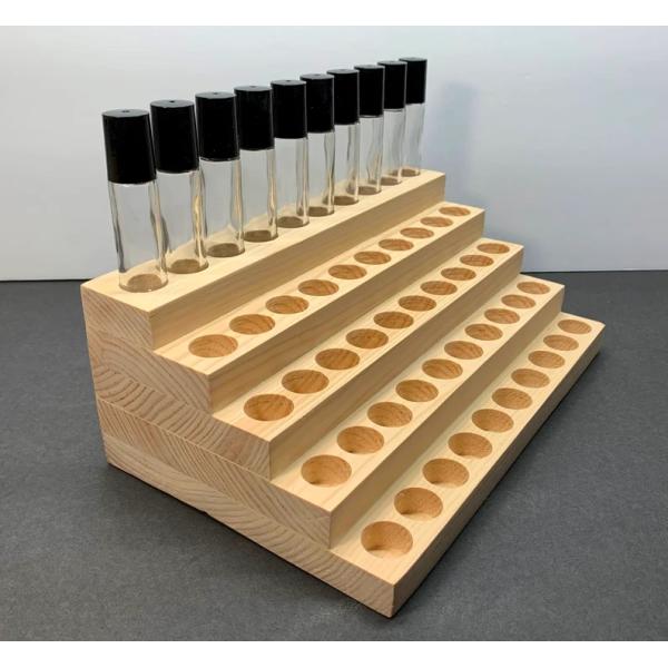 Bottle Wood Display Wooden Essential Oil Holder Roll On Multi Level Wood Display for Bottle