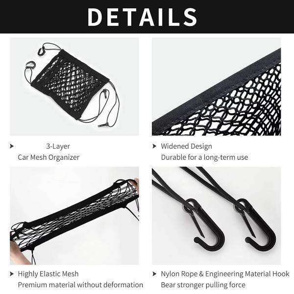 Black Dog Car Net 25*30cm 30*30cm Barrier Back Seat Net For Dogs