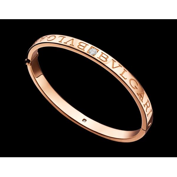 bracelet in 18 kt pink gold with diamonds Also available in white and yellow gold