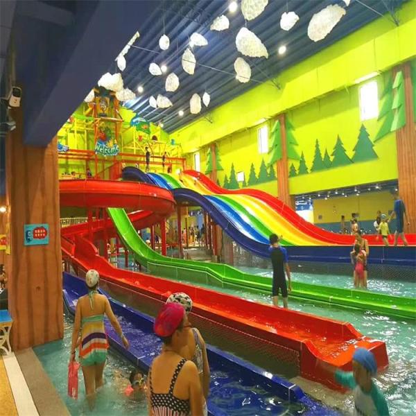 15M Adult Rainbow Fibreglass Water Slide Outdoor Water Playground