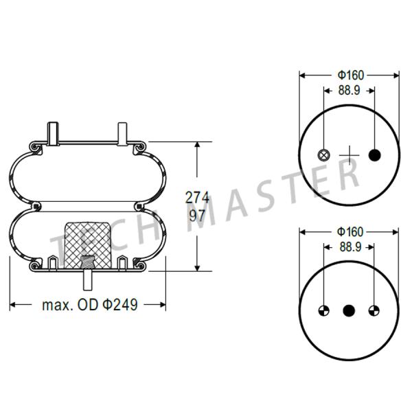Contitech FD200-19 452 Double Convoluted Air Suspension Bellows Spring