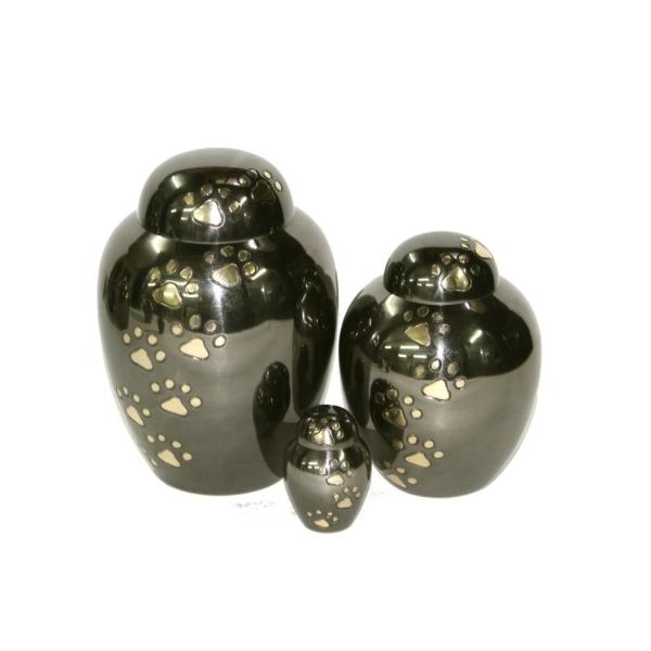 Shining Finish Personalised Pet Urn Size 3 - 10 Inch With Paw Engraved Carving