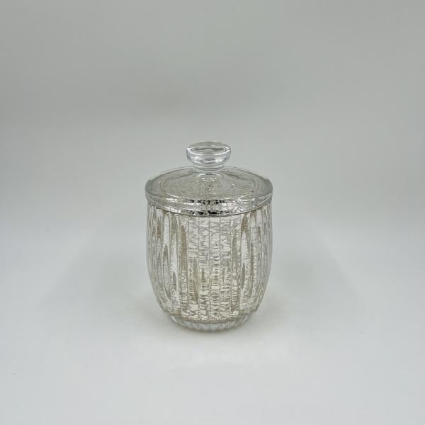 Mercury Gold Glass Bathroom Accessories Set Round Shape With Ribbed Vertical Stripe Glass Soap Dispenser Glass Toothbrush Holder Soap Dish Holder