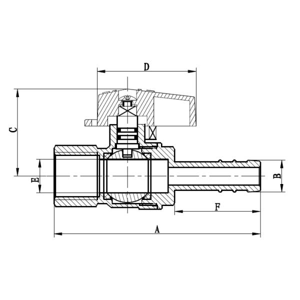 Female x Hose Connector 1/2"x15mm Brass Gas Valves