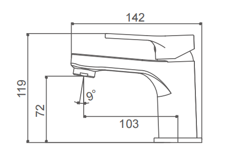 Single-Lever Mixer Tap Bathroom Wash basin Faucet Chrome Space-Saving