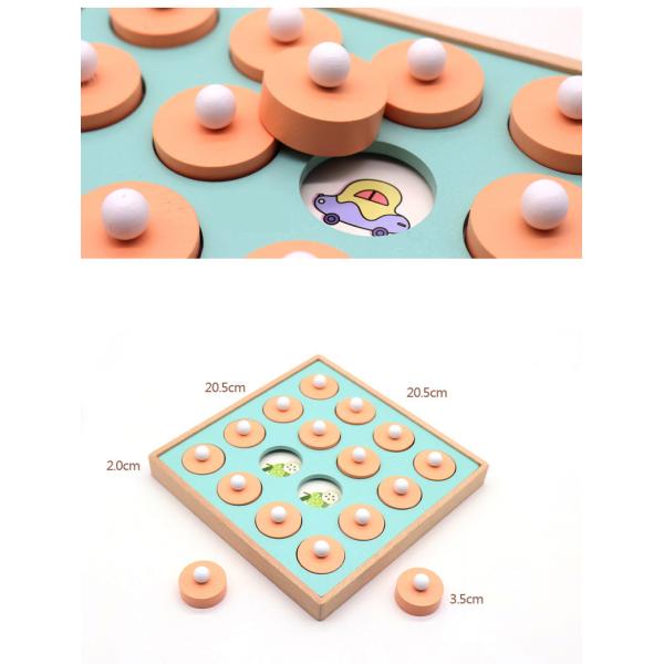 Montessori 3D Unisex Memory Match Puzzle Game Chess Toy