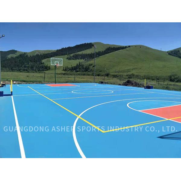 Smooth Surface Sport Court Tiles , Synthetic Acrylic Flooring Stadium Use