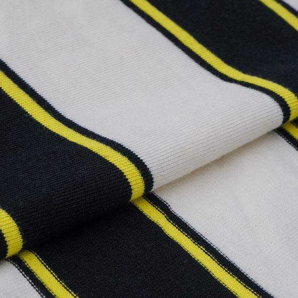 Plain Yarn Dyed Cotton Fabric , Striped Double Knit Fabric For Long Sleeved Shirt