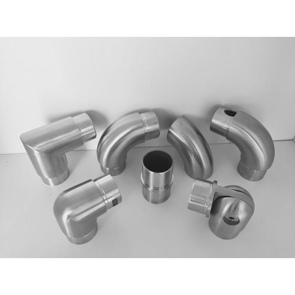 Brushed Stainless Steel Stair Handrail Fittings, Round Handrail End