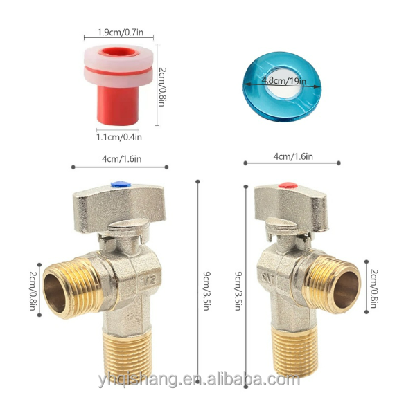Safety DN20-NPT Plumbing Angle Valve Triangle Angle Valve 1/2inch