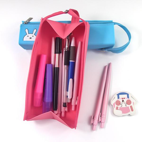 Silicone Waterproof Pencil Pouch Non-toxic Portable Pen Bag for Office School Supplies
