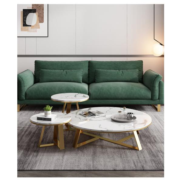 Stainless Steel Circular Tea Table Suitable For Medium-Sized Rooms