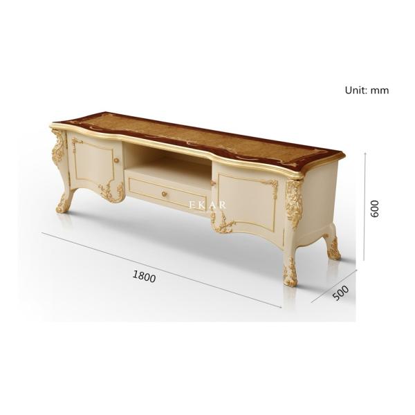 Living Room Furniture Luxury Antique Television Unit Table Wooden Tv Stand