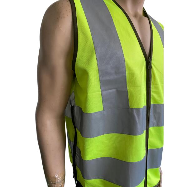 Yellow Safety Vest With High Visibility Reflective Strips Tactical Vest