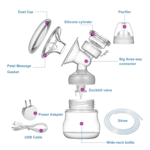 WinnerCare Electric Breast Pump LED display Two motor free to change 9 levels adjustable breast feeding suction pump