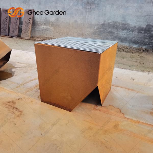 Simple Patio Garden Outdoor Camping Wood Burning 3mm Thick Corten Steel Rust Colour Fire Pit