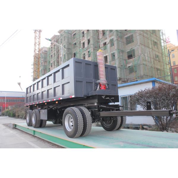 20 Ton Cargo Dump Semi Trailer Truck with 2 Axles Full Trailer Drawbar and Leaf Spring