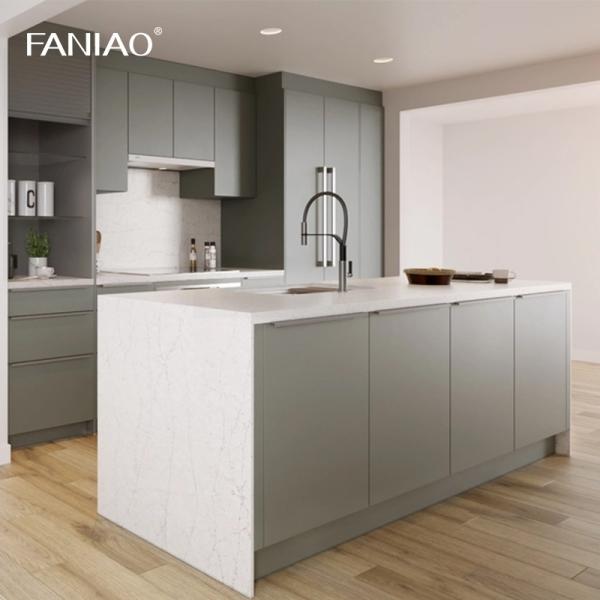 Modern Ready To Assemble Melamine 18mm Waterproof Kitchen Cabinet With Island