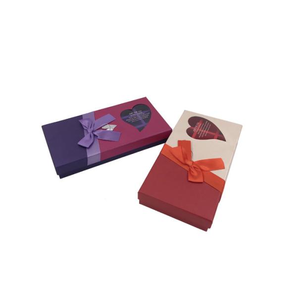 Luxury Rectangular Chocolate Presentation Boxes With Ribbon And Window