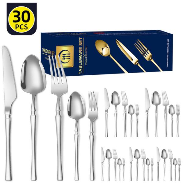 Stainless Steel Cutlery Set 30 Piece Gift Box For Western-Style Tableware