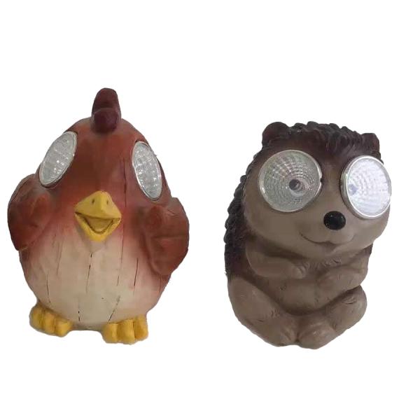 Cute Animal Resin Decorative Solar Light Crafts Model Solar Luminous Lamp Garden Ornament