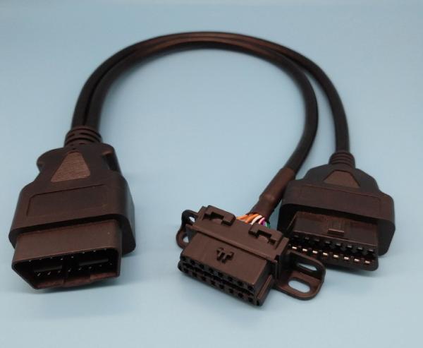Cheap OBD OBDII Male to BMW OBD2 Female and OBD2 Female Split Y Cable for sale