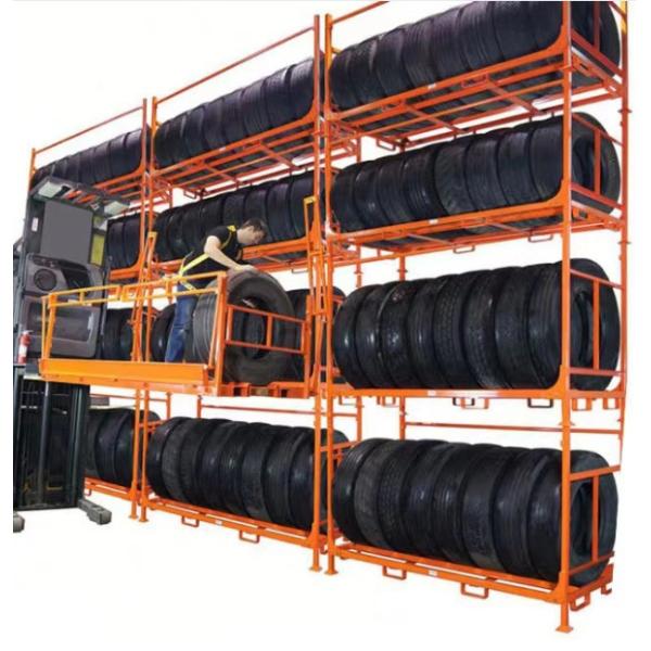 Heavy Duty Powder Coated Stackable Racks With 4 Posts And 4 Layers