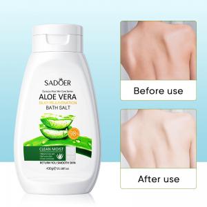 China 430g Aloe Vera Bath Salts Smoothing Skin Tender Body Wash Light Exfoliating on sale