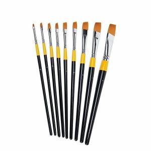 Quality Private Labeling Nylon Hair Acrylic Painting Brush angular Artist Painting Brush Set wholesale