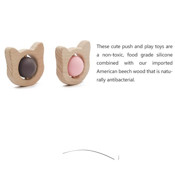 Sensory Customized Pantone Silicone Teething Rattle Eco Friendly