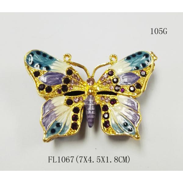 Pewter wholesale Butterfly shape custom metal jewelry box