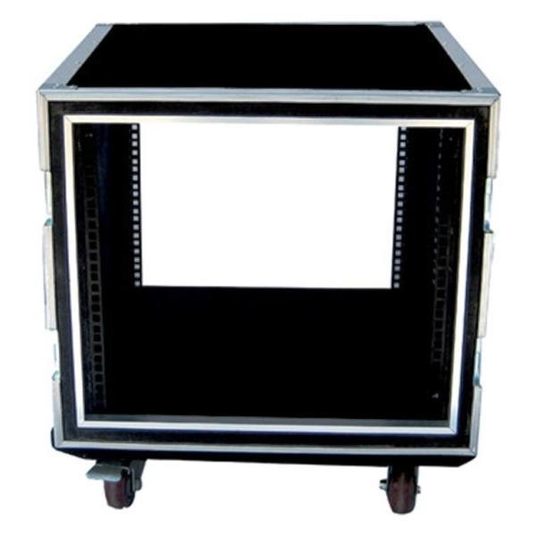Solid 9mm Thickness Plywood Black 10 Amplifier Rack Flight Case