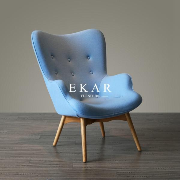 Modern Fabric Lounge Leisure Ottoman Wooden Arm Chair ZZ-ZKB204