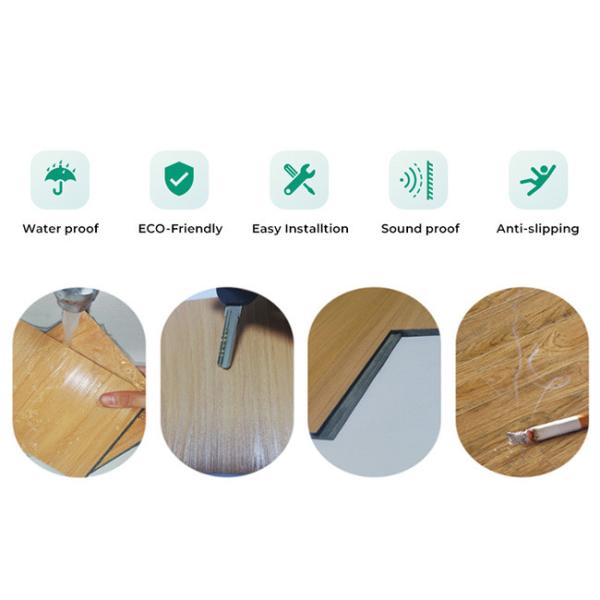 Fire Retardant Spc Flooring 4mm Vinyl Stain Resistant Comfortable Surface