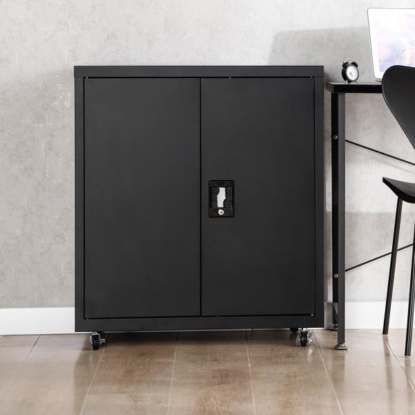Black Shelf Folding Storage Cabinet Removable Fold Steel Storage Cabinet