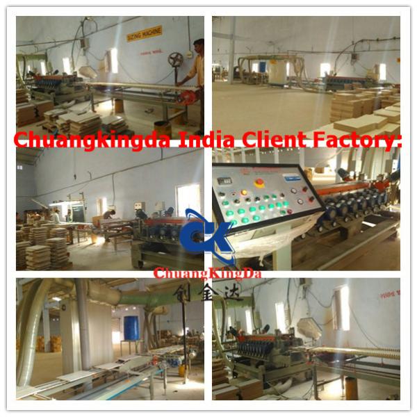 Automatic porcelain ceramic tile squaring and chamfering machinery, square chamfer machine