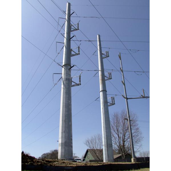35KV Anti - Rust Steel Tubular Pole For Electrical Power Transmission Line