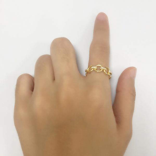 Delicate Chain Shape CZ Diamonds Eternity Rings 925 Sterling Silver for Men's Jewelry