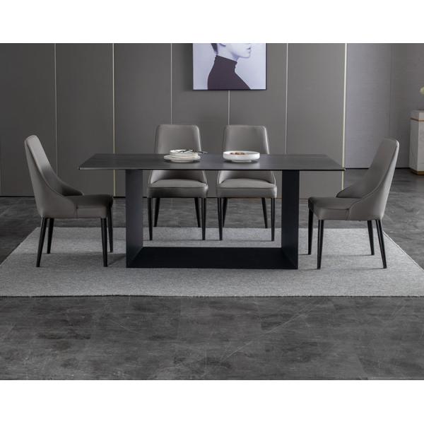 Modern Stainless Steel Leg Luxury Marble Dining Table