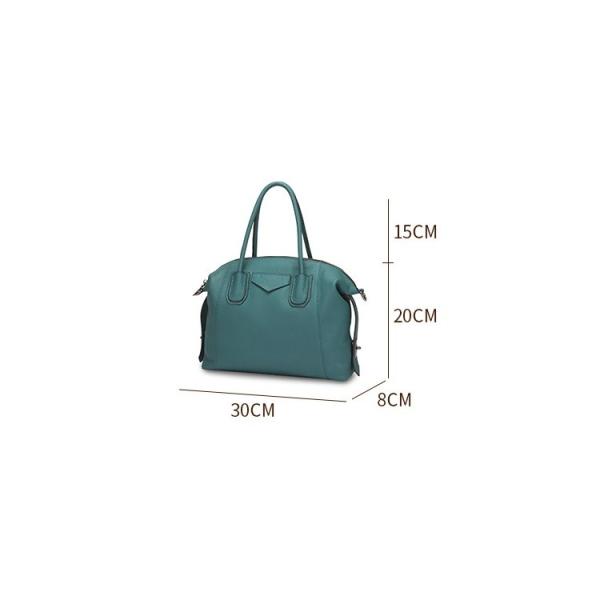 Small Simple Top Layer Dark Green Cowhide Leather Tote Handbags Purse