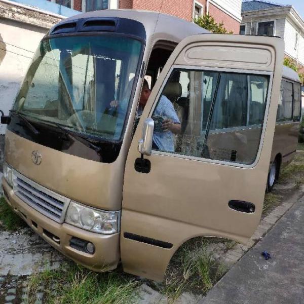Clean Golden Color 39000km Used Toyota Coaster Bus With Left Steering