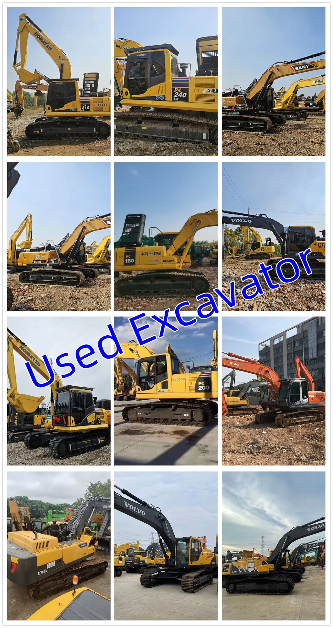 Used Large Backhoe Excavator Komatsu PC450 Hydraulic Crawler Excavator PC56/120/240/350/450 Sany Sy75/215/235/365