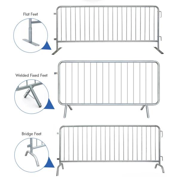 Heavy Duty 4FT Portable Steel Crowd Control Barrier with 5000N Vertical Load and 1.5mm Pipe Thickness